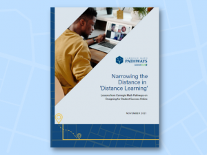 cover of the narrowing the distance in distance learning brief