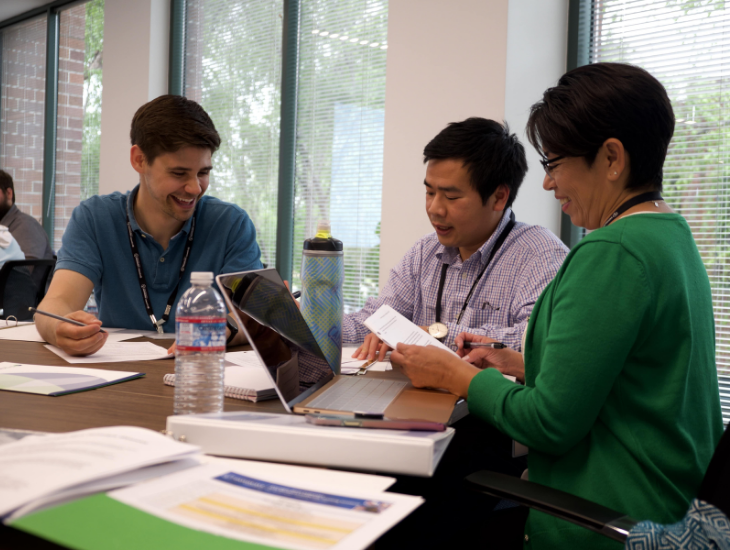 Faculty in a networked improvement community collaborate.